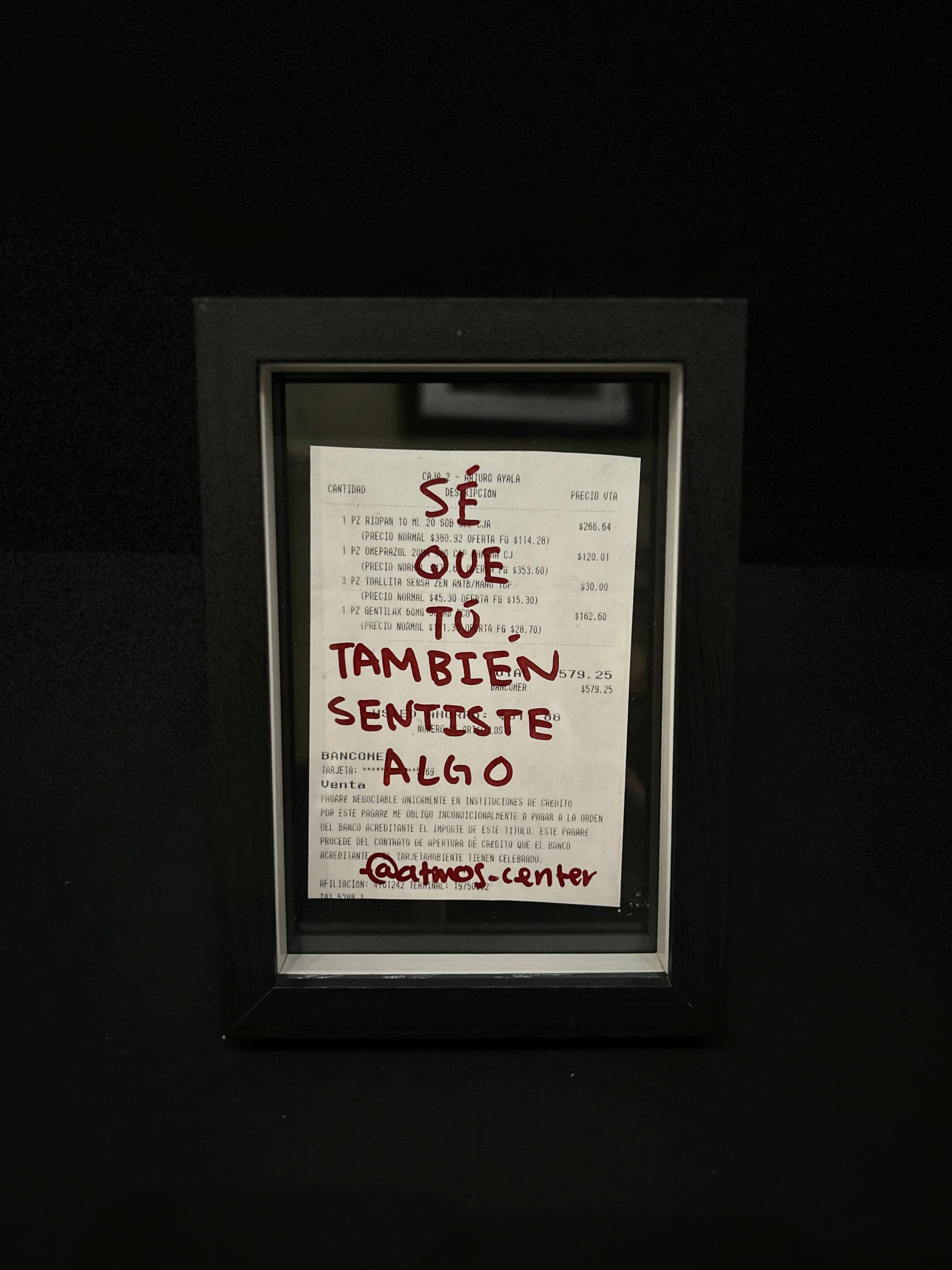 Cuadro · "Sé que tú también sentiste algo"