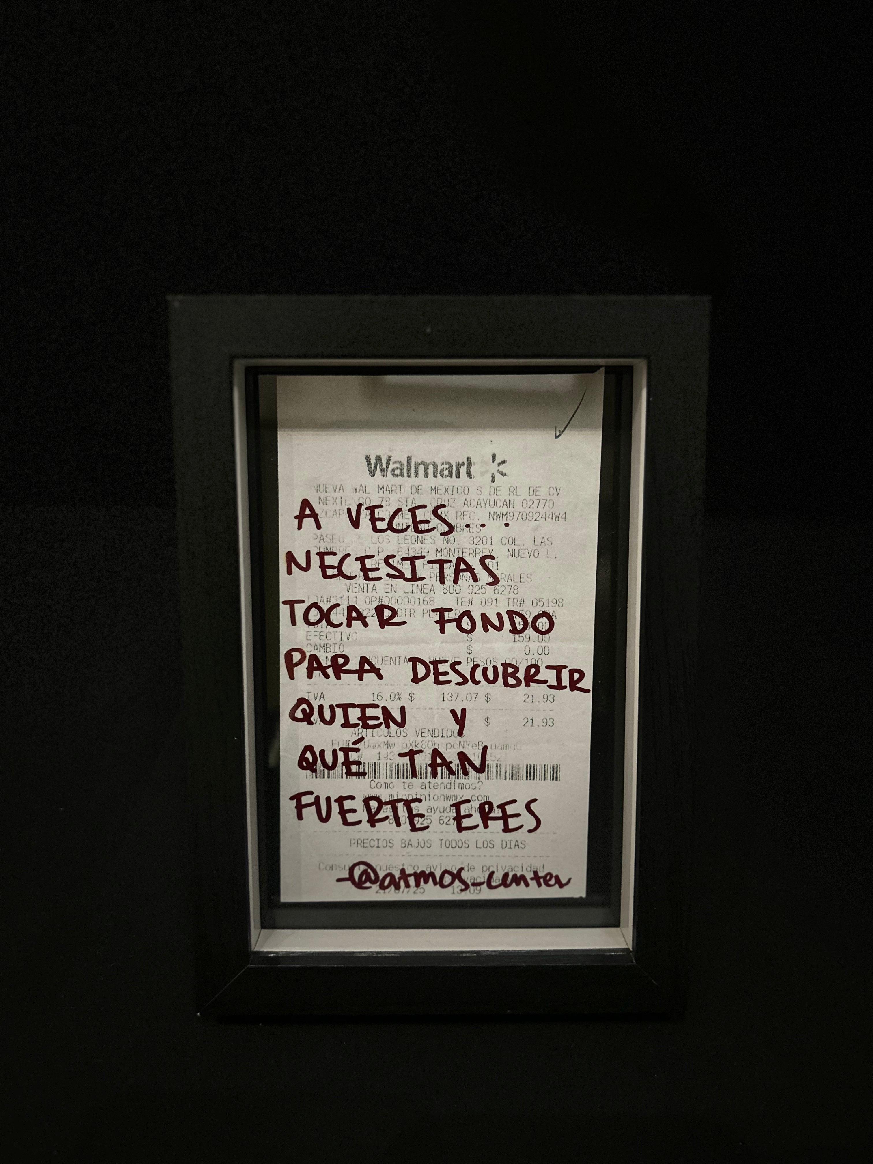Cuadro · "A veces necesitas tocar fondo para descubrir quién y qué tan fuerte eres"