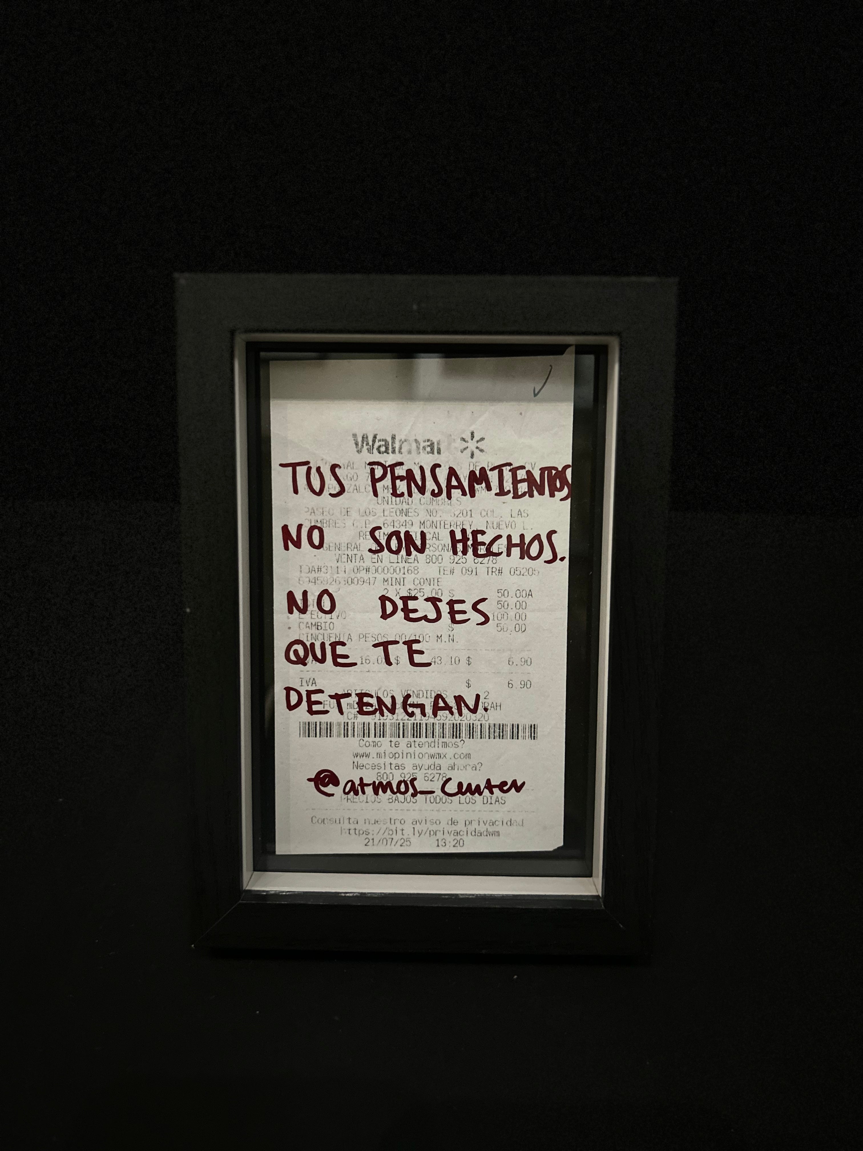 Cuadro · "Tus pensamientos no son hechos, no dejes que te detengan"