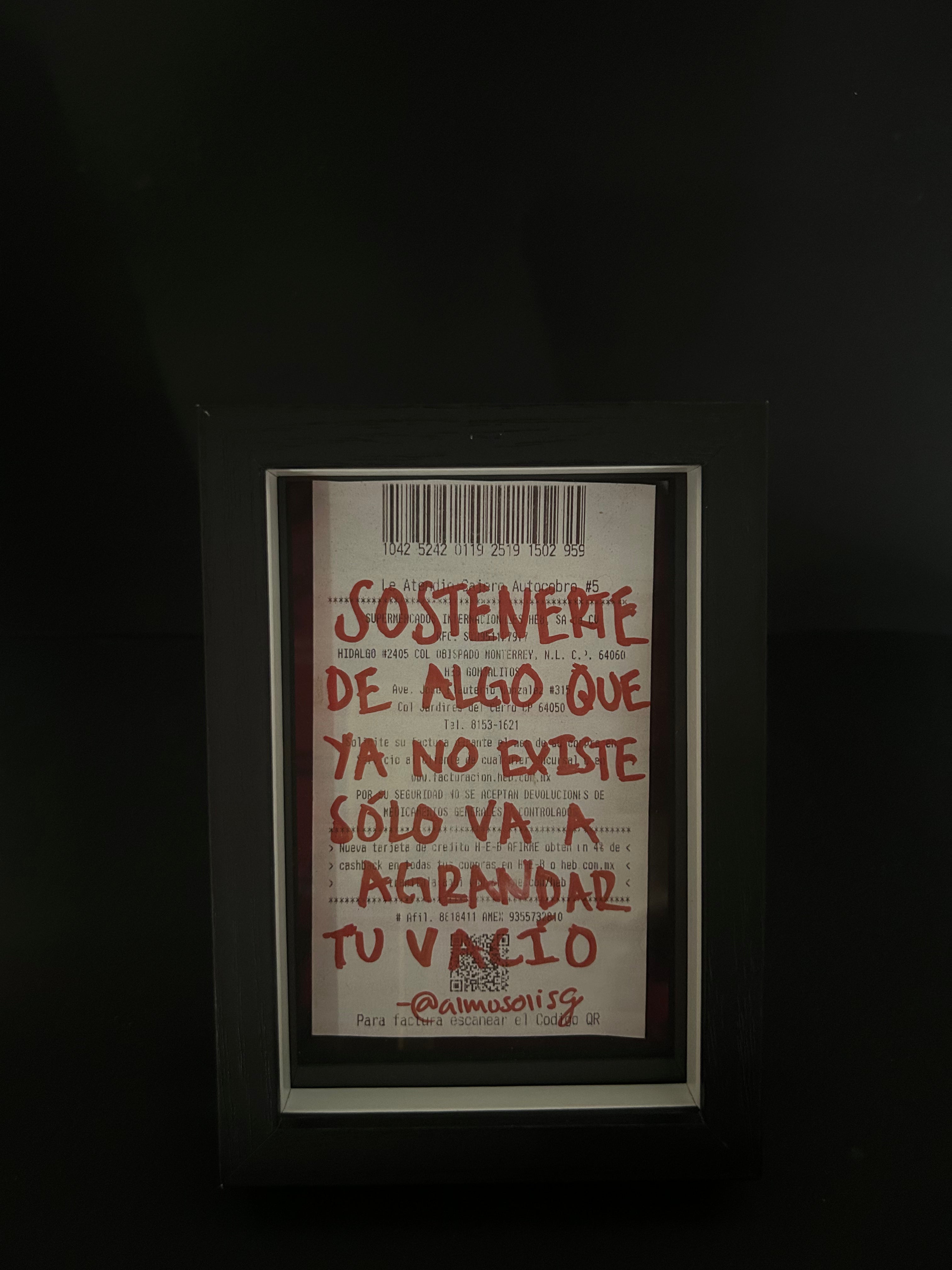 Cuadro · "Sostenerte de algo que ya no existe solo va a agrandar tu vacío"