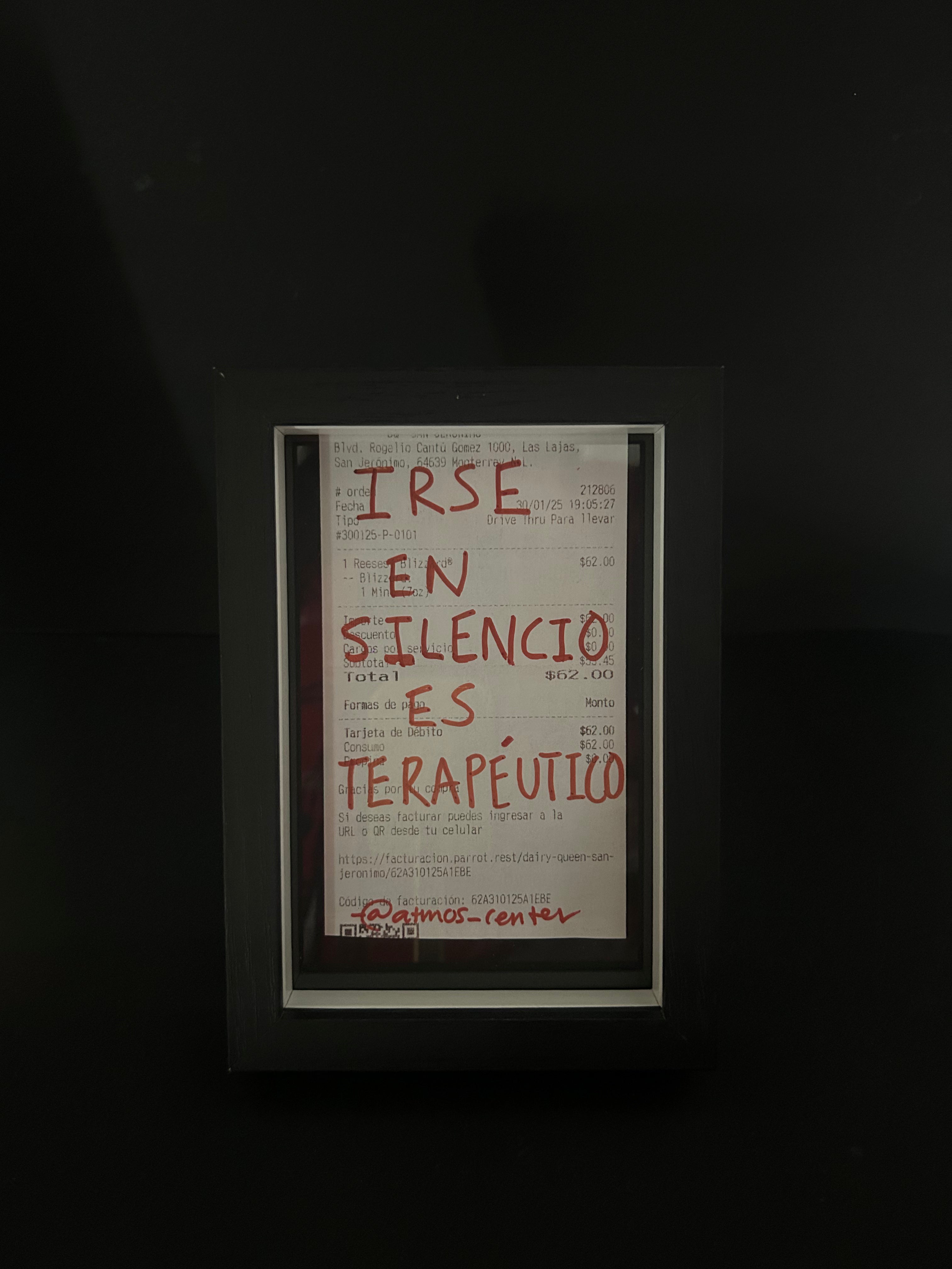 Cuadro · "Irse en silencio es terapéutico"