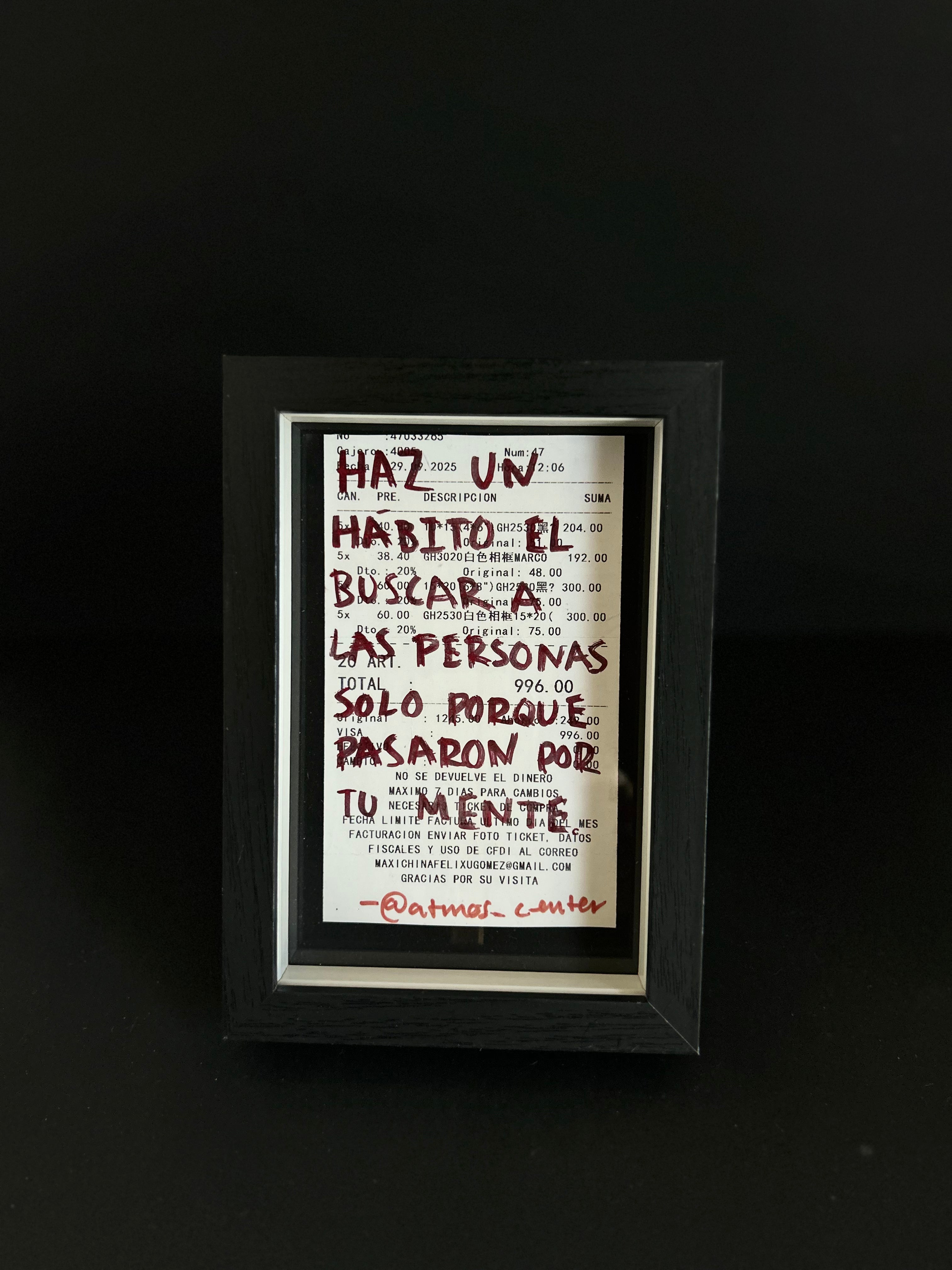 Cuadro · "Haz un hábito el buscar a las personas solo porque pasaron por tu mente"
