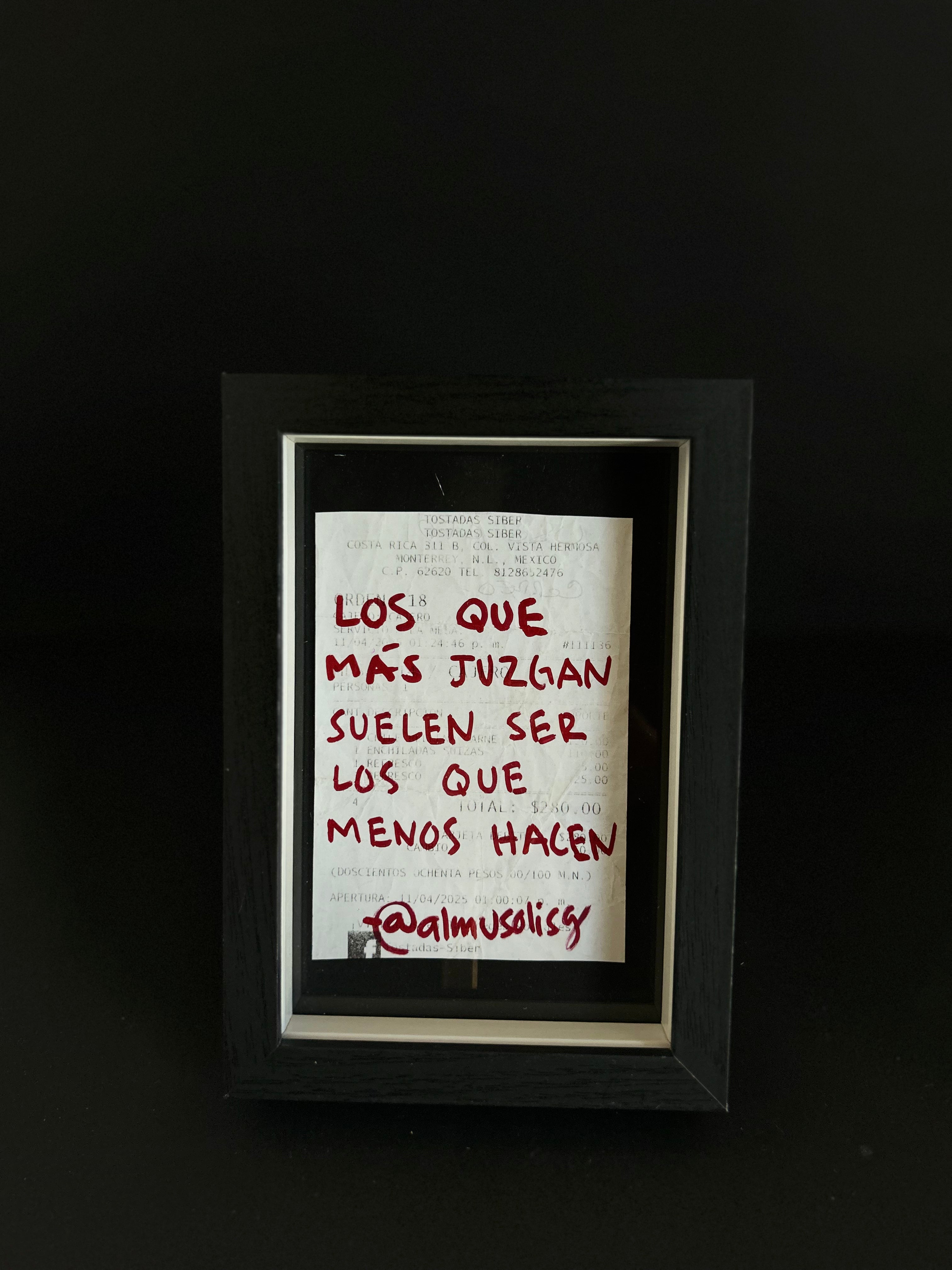 Cuadro · "Los que más juzgan suelen ser los que menos hacen"
