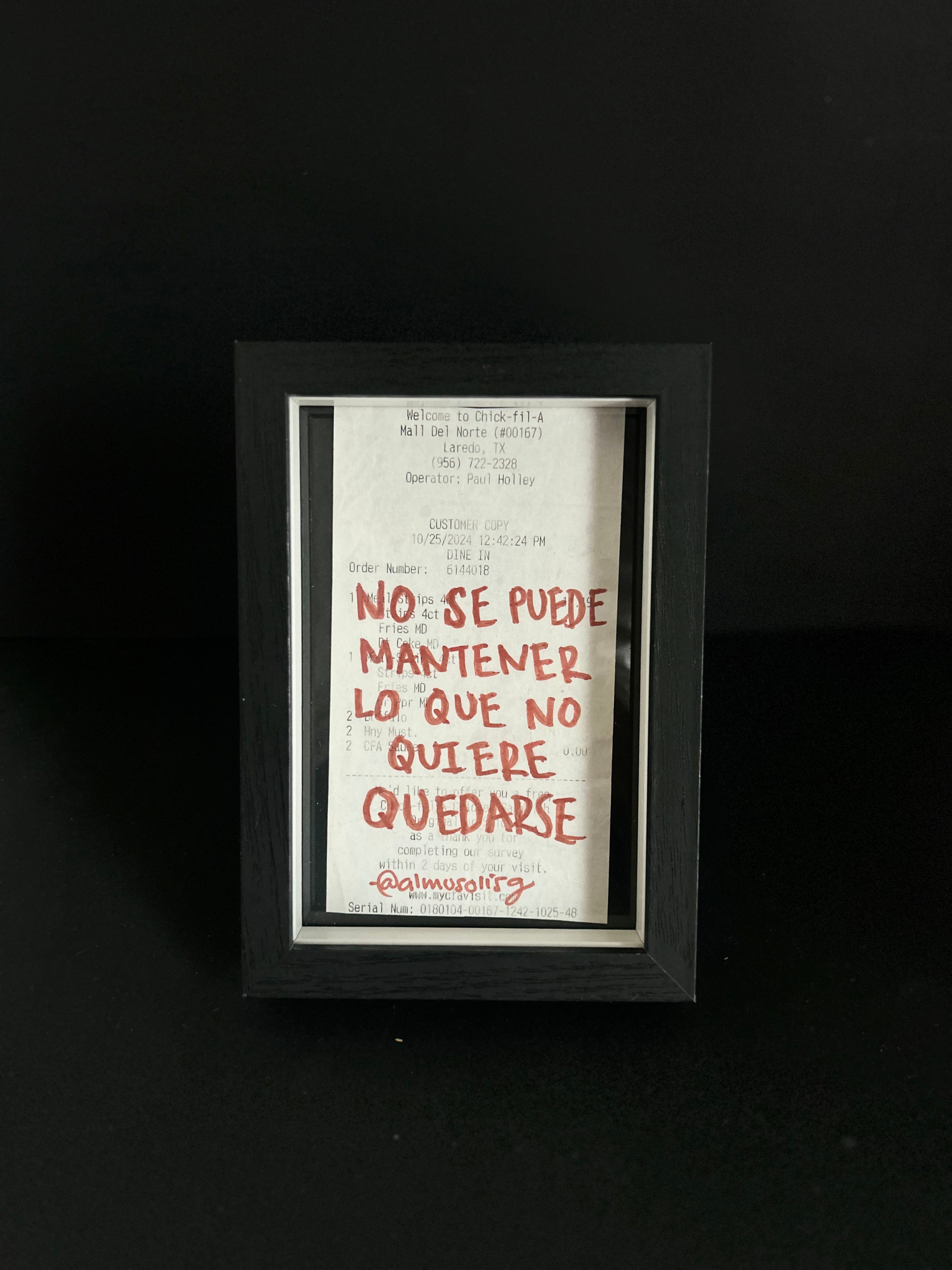 Cuadro · "No se puede mantener lo que no quiere quedarse"