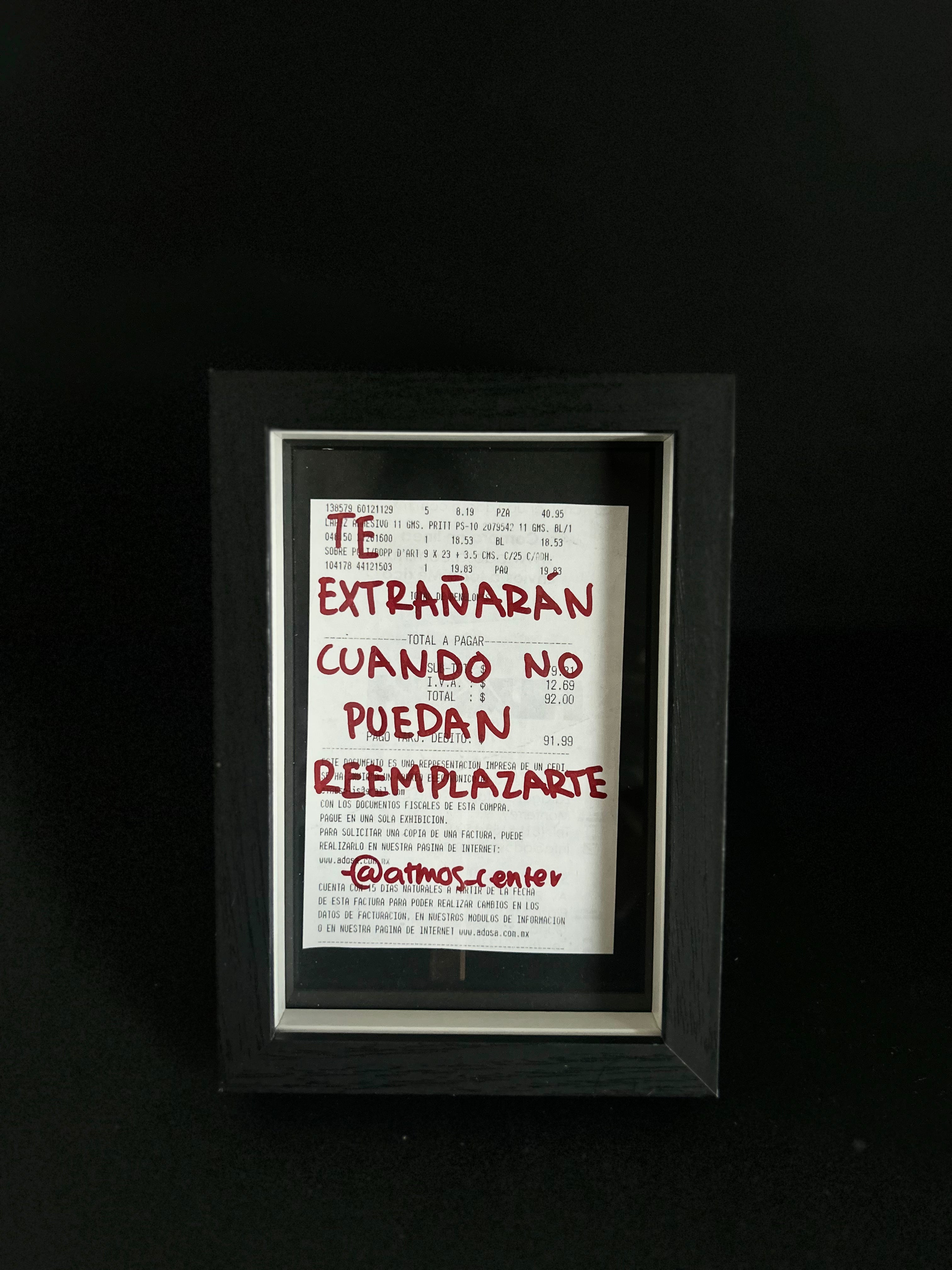 Cuadro · "Te extrañarán cuando no puedan reemplazarte"