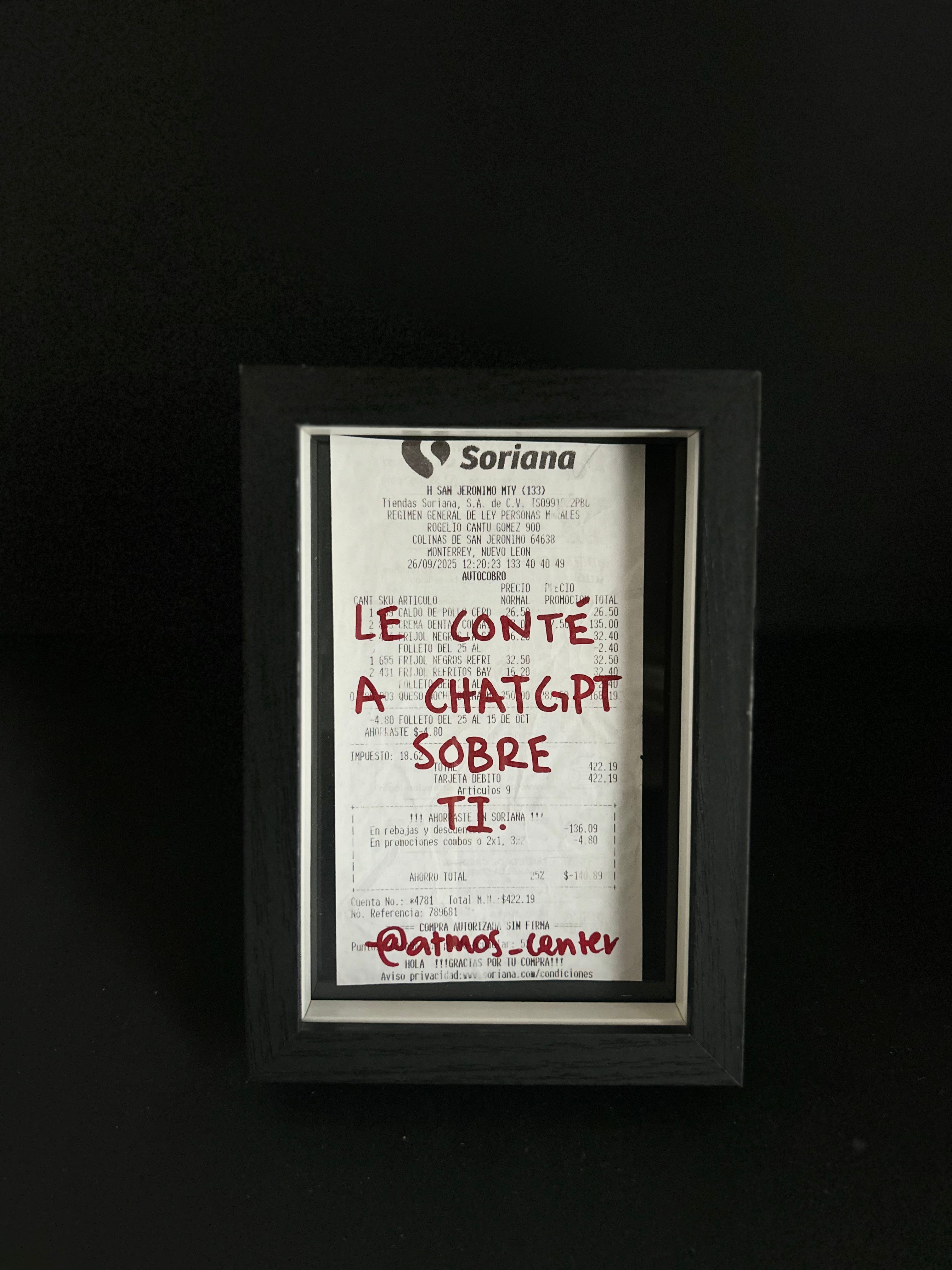 Cuadro · "Le conté a ChatGPT sobre ti"