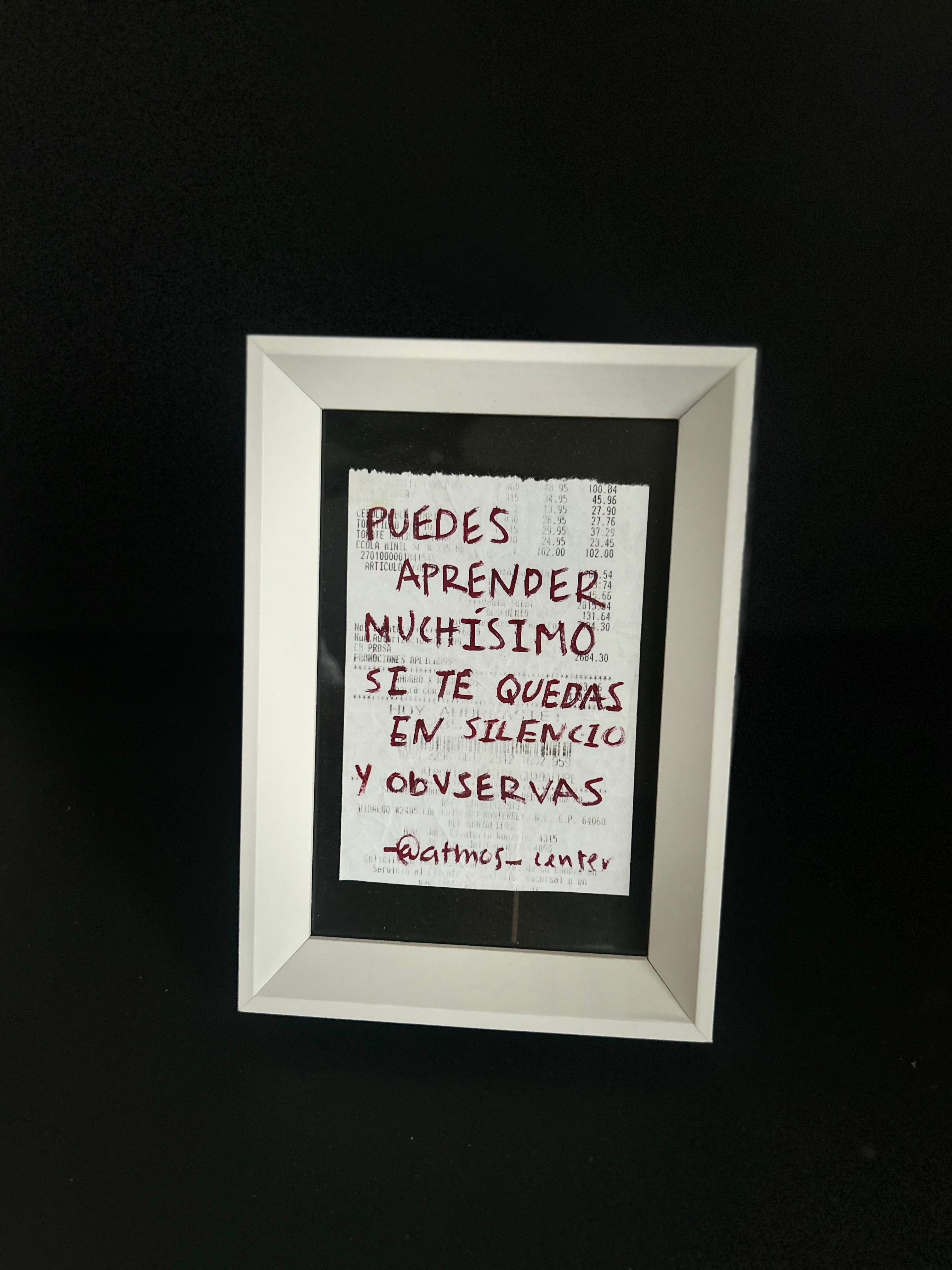 Cuadro · "Puedes aprender muchísimo si te quedas en silencio y observas"